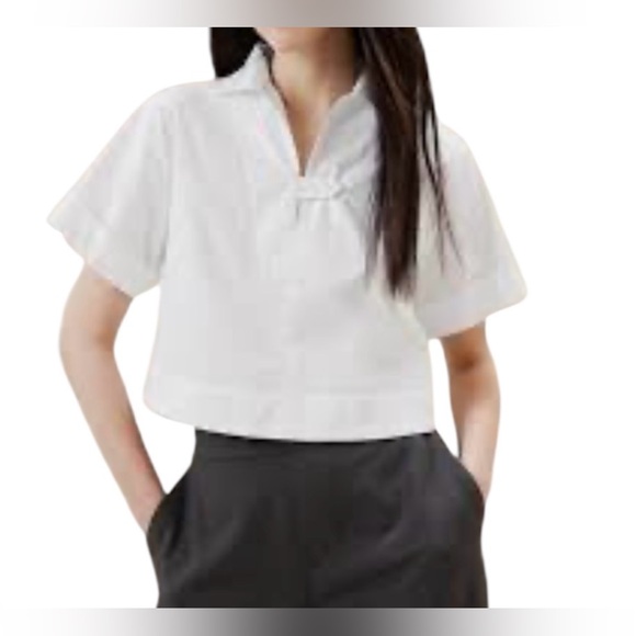 Banana Republic Tops - Banana Republic| Women’s White Short Sleeve Poplin Top- Size M
